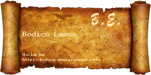 Bodics Emese névjegykártya